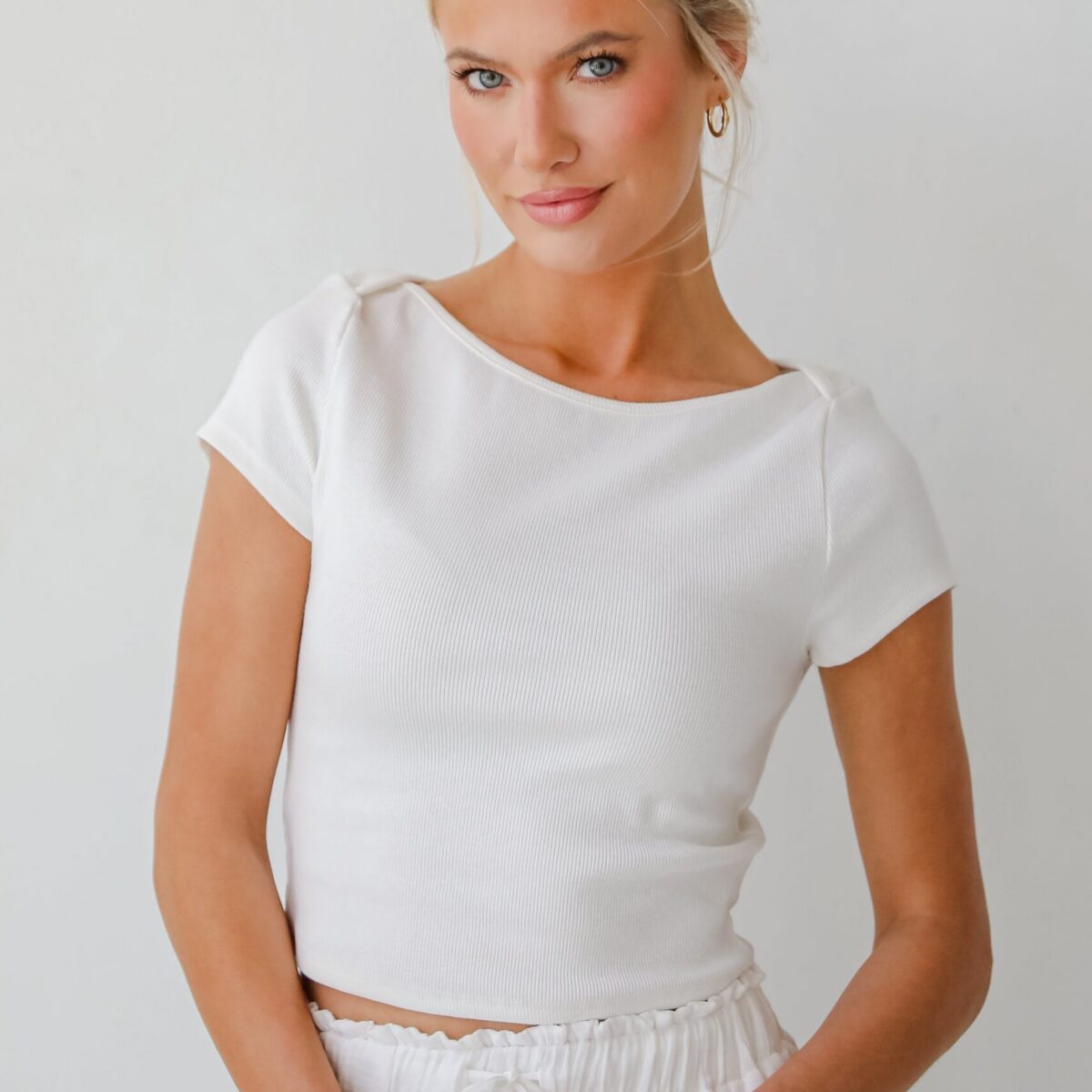 White Everyday Ribbed Tee
