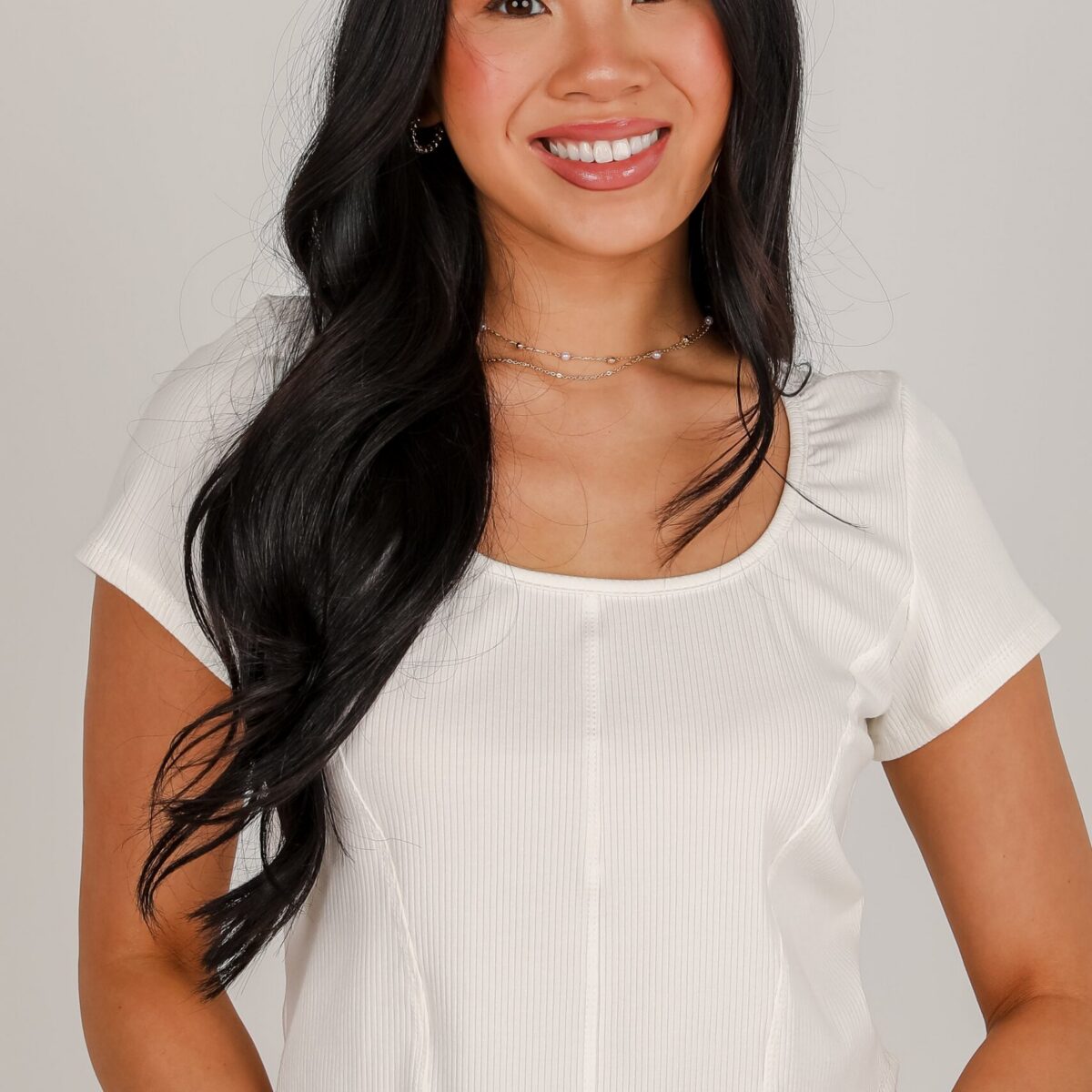 White Everyday Ribbed Top